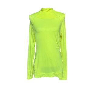 GAP Fit Women's Bright Neon Yellow Long Sleeve Hooded Athletic Top